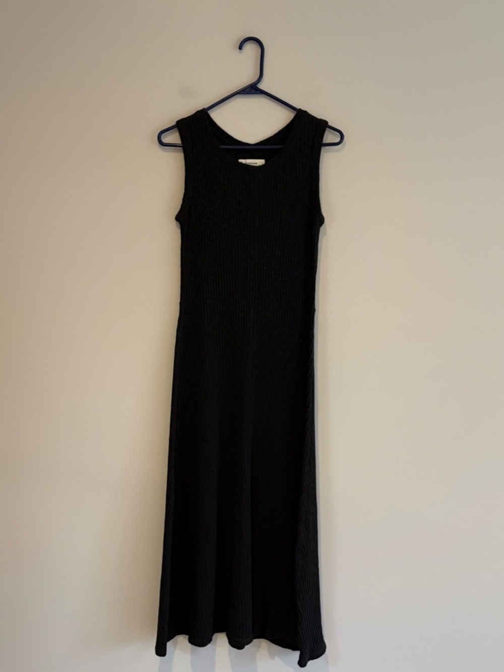 Everlane Black Rib-Knit A-Line Black Maxi Dress Size S